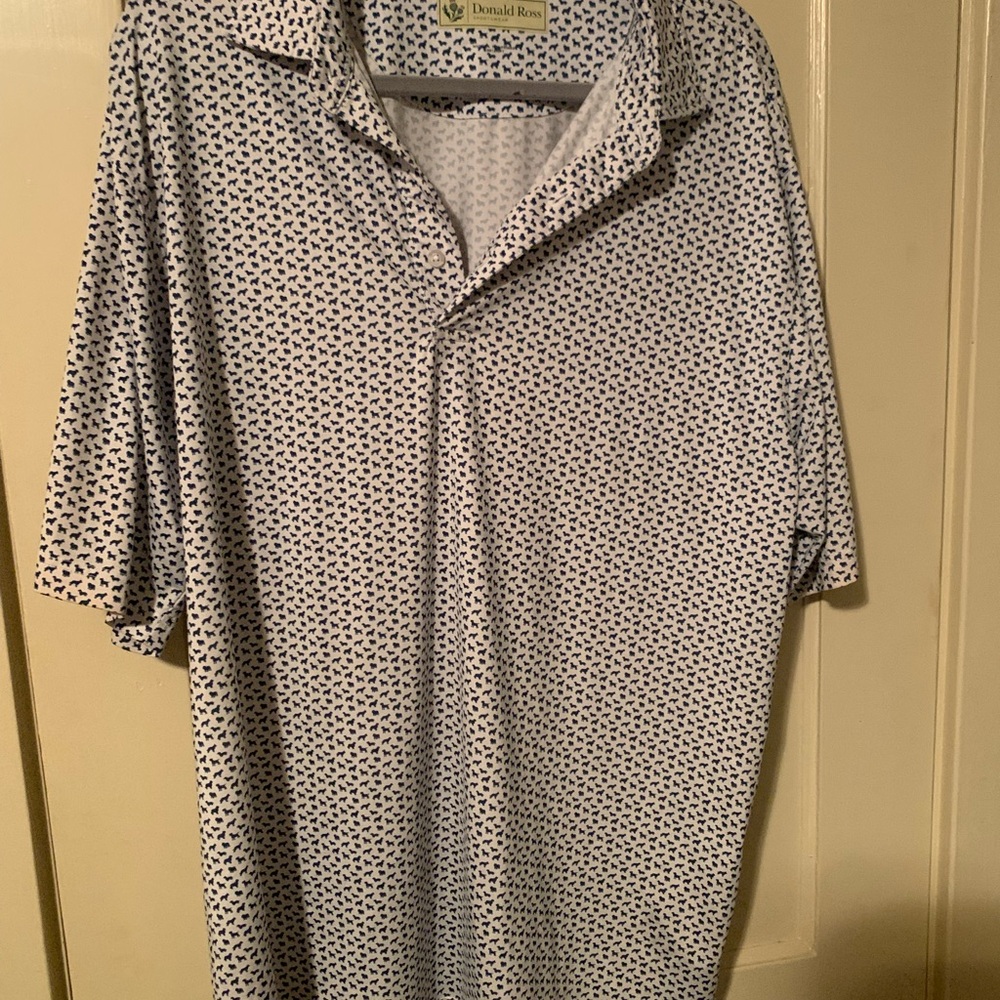 Donald Ross Dog Patterned Golf Shirt - 2XL